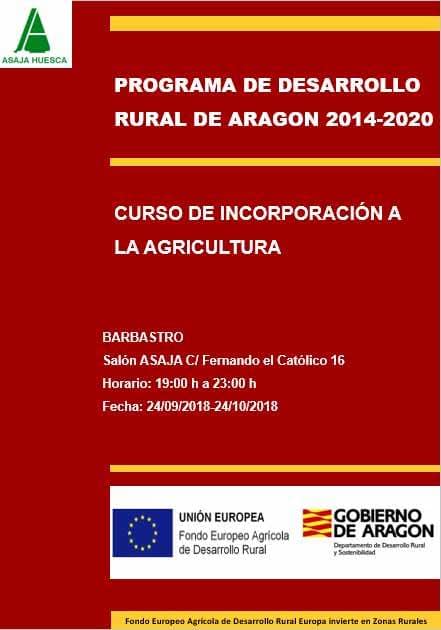 Curso de incorporación a la explotación agropecuaria en Barbastro